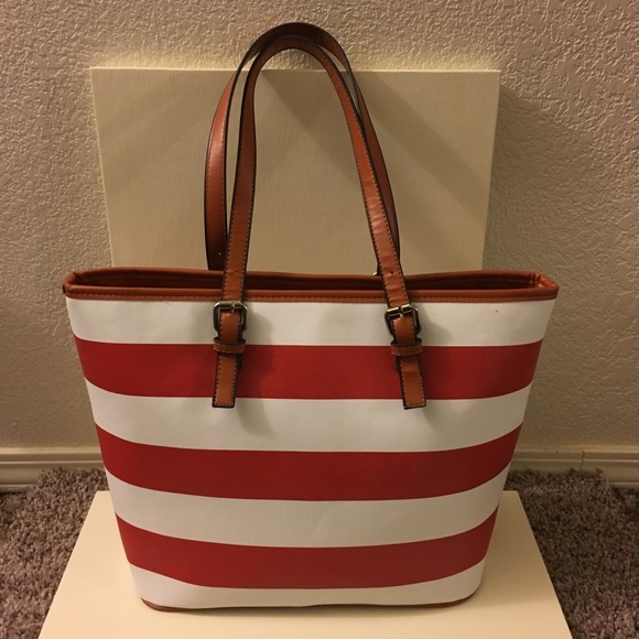 Handbags - Ref &white stripped bag